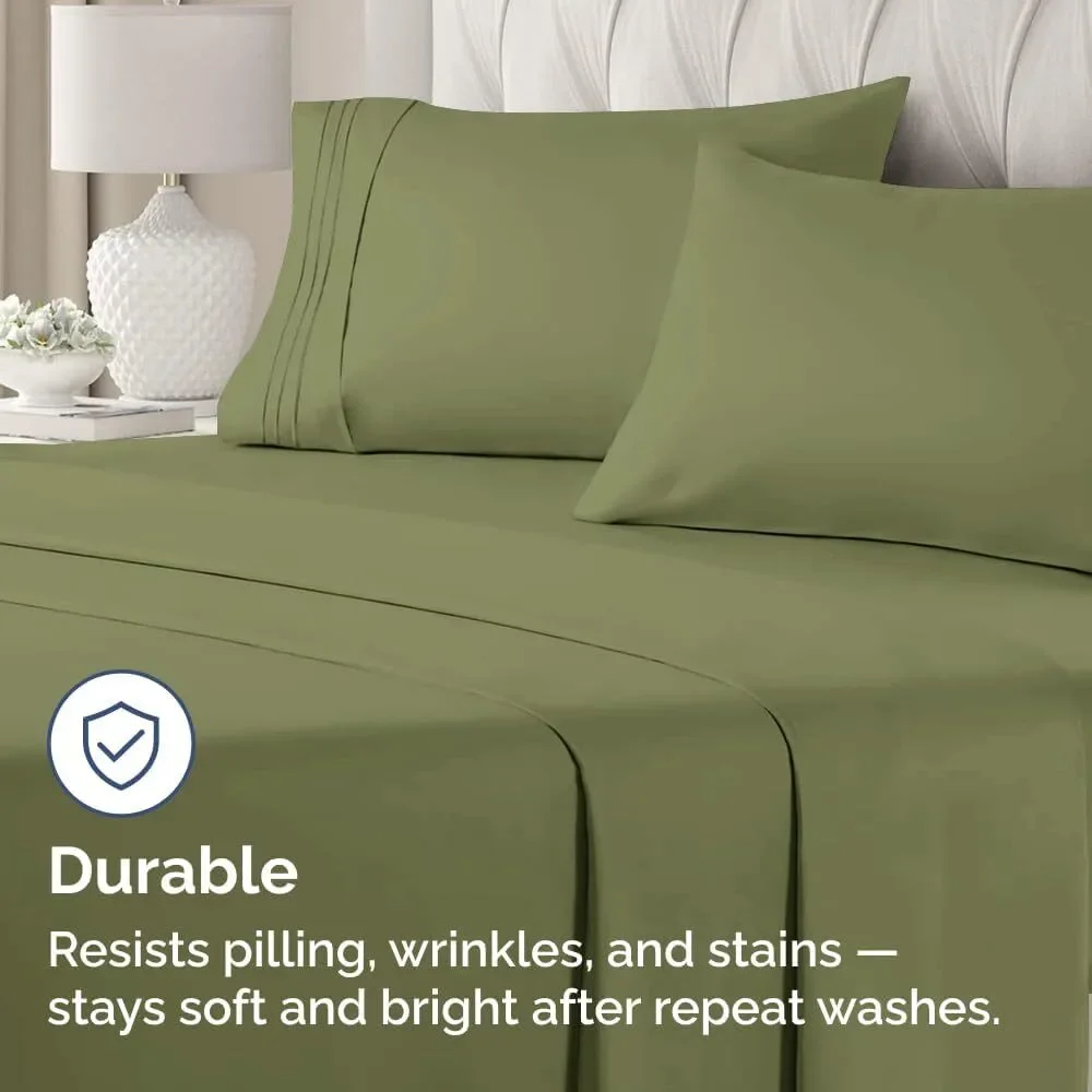 King Pillow Cases Set Of 2 - Ultra Soft Pillowcase Covers - Sage Green